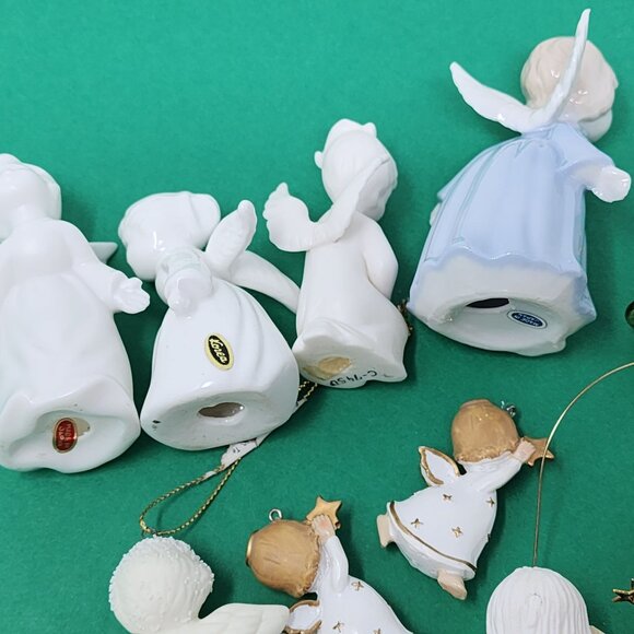 VTG Christmas Ornaments Kissing Angels Cherubs Blue White Resin Porcelain 10 - Picture 12 of 12